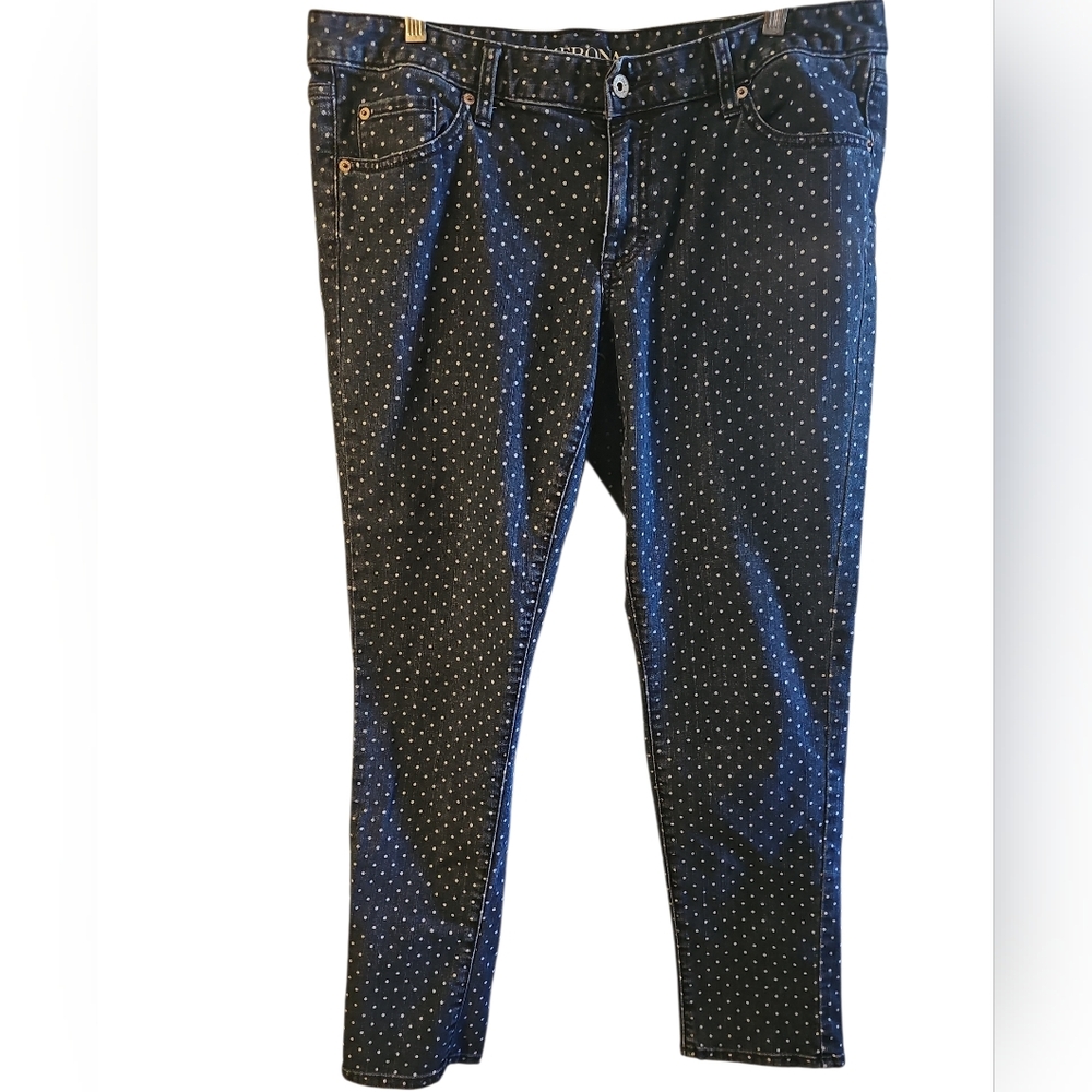 MERONA Blue Denim, White Dots, Women's, Size 14